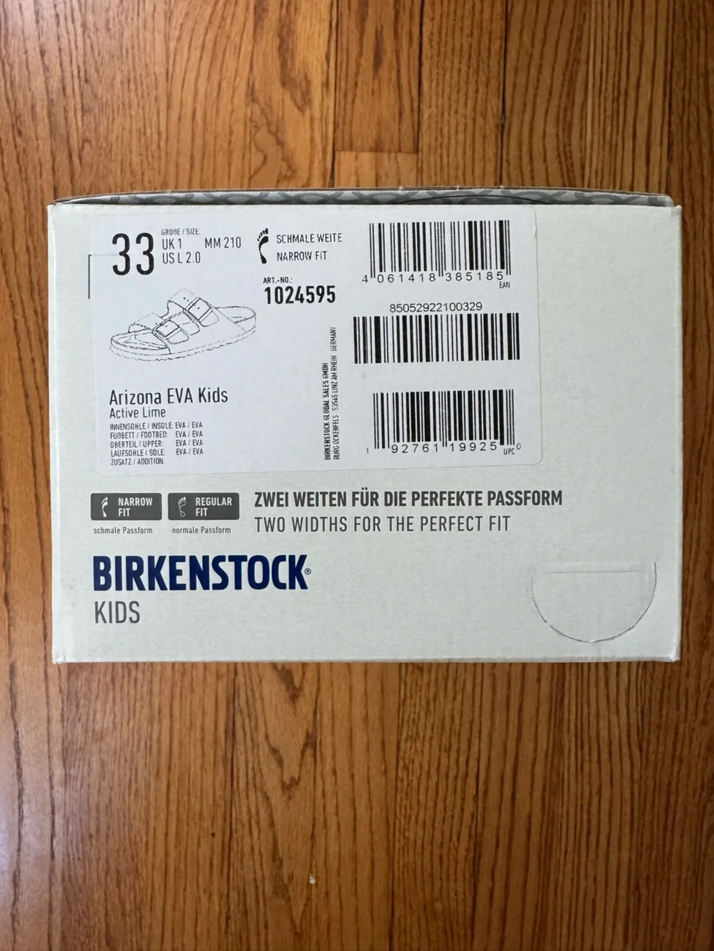 Birkenstock Kids EVA Sandal in Bright Lime Size 2-2.5 (New with box)